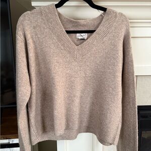 Universal Thread V-Neck Sweater in Warm Beige